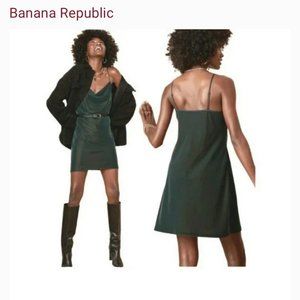 Banana Republic-Velvet Slip Dress Cowl Neck-Emerald Green-NWT EXTRA SMALL